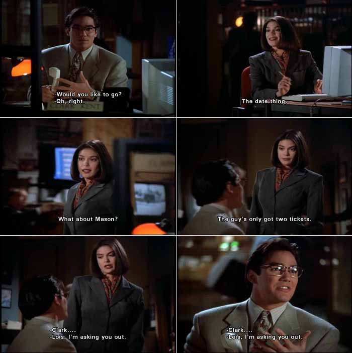 Clark Kent asks Lois Lane out on a date