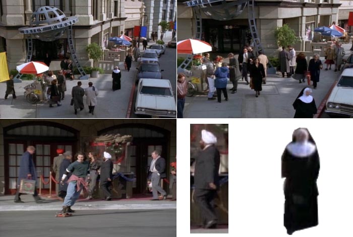 Catholic nun and a Sikh walk outside Daily Planet building